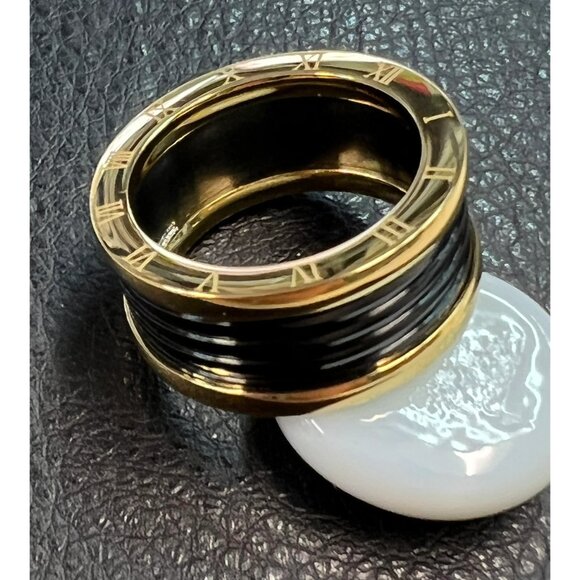 Retro Stainless Steel Rings Unisex Exotic Roman Numerals - Picture 1 of 3